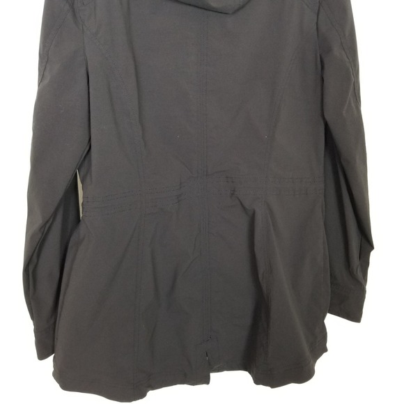 L.L. Bean Women's Jacket Sz M Reg Luna Rain Windbreaker Hooded Zip Up Black - Picture 8 of 11